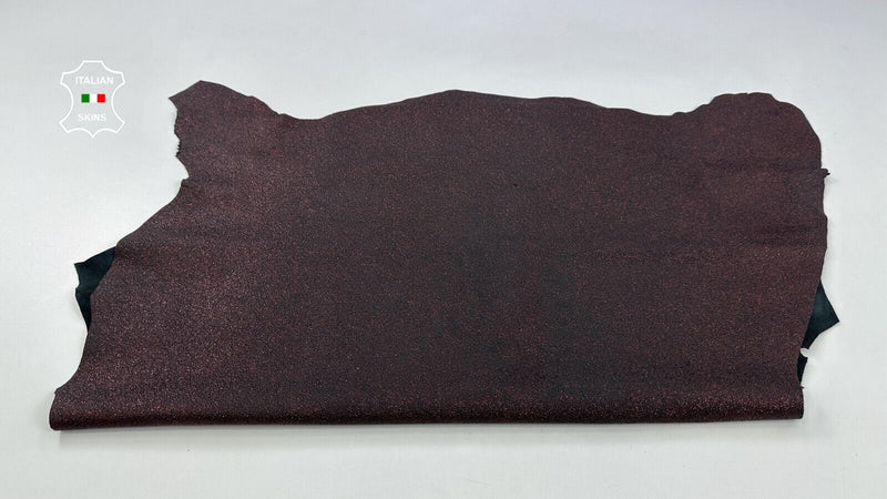 METALLIC WINE RED SHIMMER PRINT ROUGH Thick Lambskin leather 5+sqf 1.1mm C2187