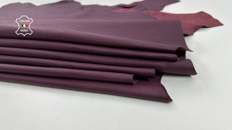 PLUM PEBBLE GRAINY Soft Italian Lambskin Sheep leather 4 skins 24sqf 0.8mm C2484