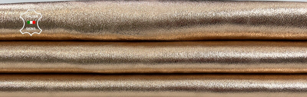 METALLIC ROSE GOLD CRINKLE CRACKED Soft Lambskin leather hide 5+sqf 0.8mm #C1747