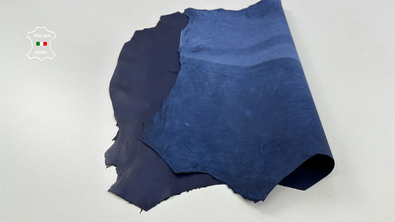 INK BLUE SMOOTH Strong Italian Goatskin Goat leather 4+sqf 1.0mm #C2739