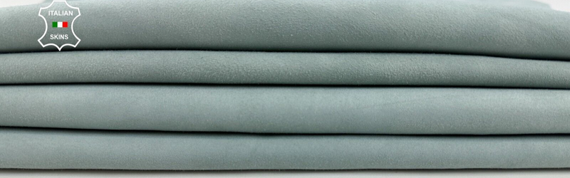 LIGHT GREENISH GREY SUEDE Soft Italian Lambskin leather 2 skins 8sqf 0.8mm C2184