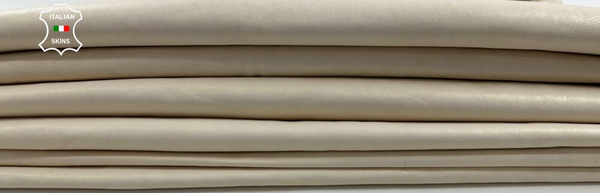 PEARLIZED WASHED IVORY Thick Goatskin Goat leather 3 skins 18sqf 1.2mm #C3047