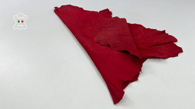 RED SUEDE Soft Italian Goatskin Goat leather hides Bookbinding 3sqf 0.8mm #C1787