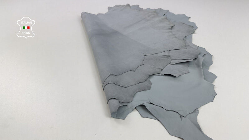 LIGHT GREYISH BLUE Thin Soft Italian Lambskin leather 5 skins 18sqf 0.6mm #C2301