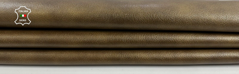 BRONZE PEARLIZED DISTRESSED GRAINY ROUGH Italian Goat leather 4sqf 1.0mm C2690