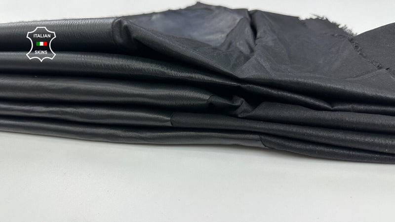 BLACK Thick Soft Italian STRETCH Lambskin leather hide 2 skins 8+sqf 1.1mm C2190