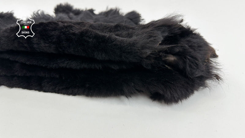 DARK BROWN Soft sheepskin Hair on Shearling fur 2 skins total of 4sqf #C2721