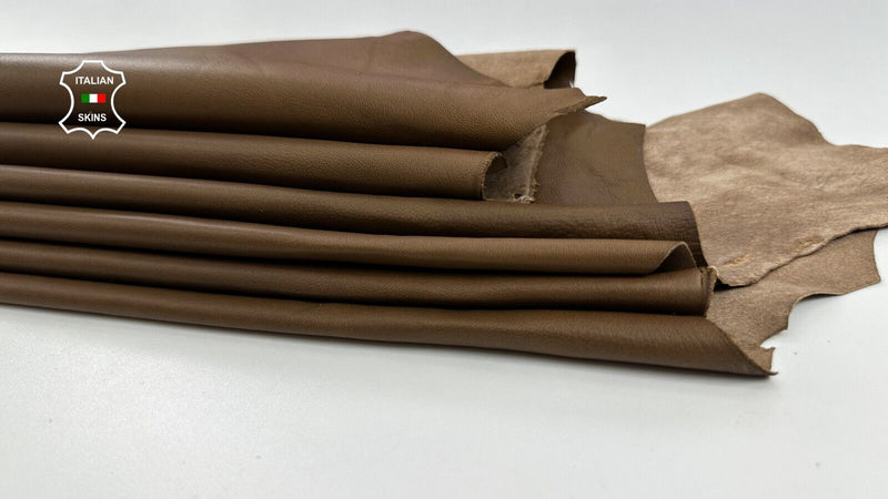 OAK BROWN Thin Soft Italian Lambskin Sheep leather 4 skins 16sqf 0.6mm #C2160