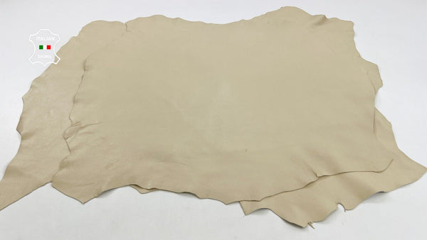 IVORY Soft Italian Lambskin Lamb Sheep leather hides 2 skins 11sqf  1.0mm #C1074