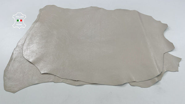 IVORY COATED SHINY Italian Goatskin Goat leather hides 2 skins 10sqf 1.0mm C1458