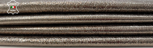 METALLIC SMOG CRINKLE Italian Lambskin Lamb leather skins hides 6sqf 1.0mm #C130