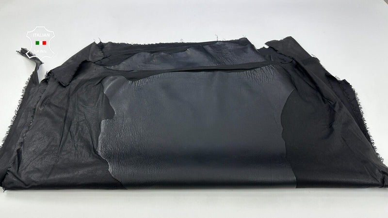 BLACK Thick Soft Italian STRETCH Lambskin leather hide 2 skins 8+sqf 1.1mm C2190