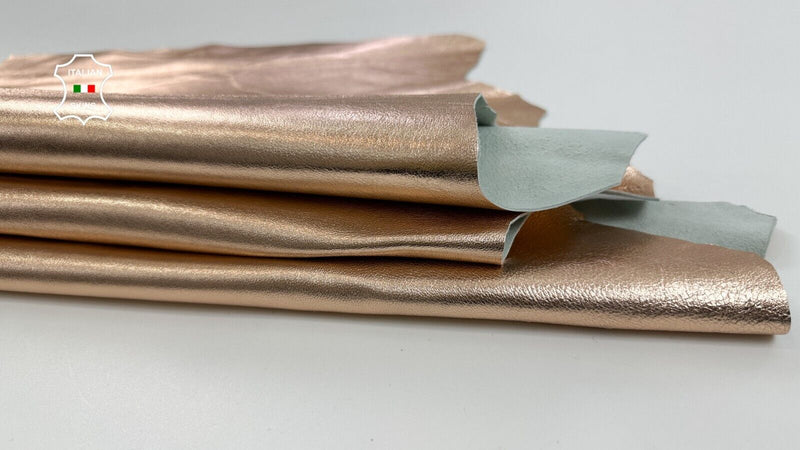 METALLIC ROSE GOLD Thick Soft Italian Lambskin leather hides 6+sqf 1.1mm #C2515