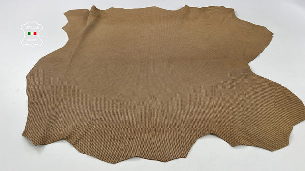 CAMEL BROWN PINHOLES PERFORATED Thick Soft Lambskin leather 5+sqf 1.1mm #C1785