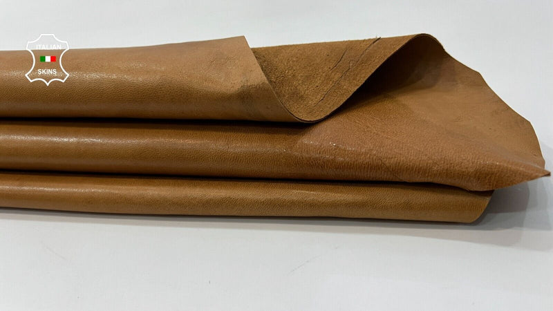 NATURAL TAN VEGETABLE TANNED Soft Italian Lambskin hide leather 7+sqf 0.9mm C253