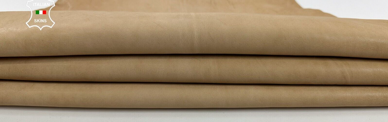 NATURAL BEIGE WASHED VEGETABLE TAN Thick Soft Lambskin leather 5sqf 1.2mm #C2296