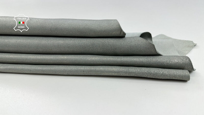 GREY PEARLIZED VINTAGE LOOK Soft Italian Lambskin leather hide 5+sqf 0.7mm C2172