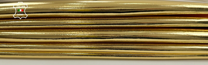 METALLIC GOLD Soft Italian Lambskin leather hides 2 skins 10+sqf 0.7mm #C2428