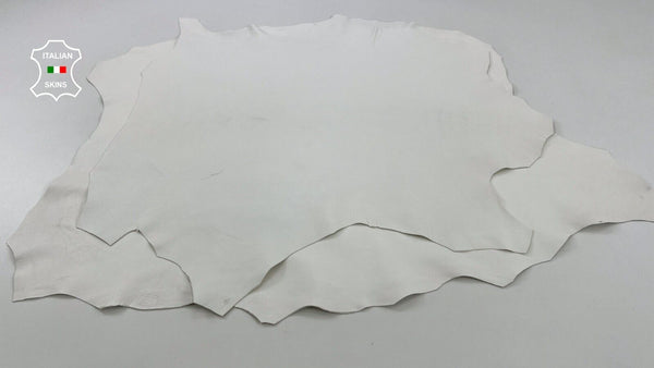 VANILLA WHITE Soft Italian Lambskin sheep leather hide 2 skins 12sqf 0.9mm #C662