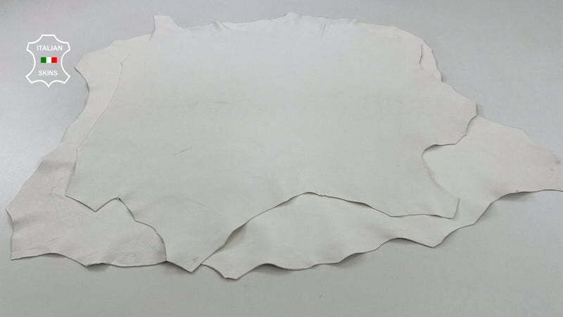 VANILLA WHITE Soft Italian Lambskin sheep leather hide 2 skins 12sqf 0.9mm #C662