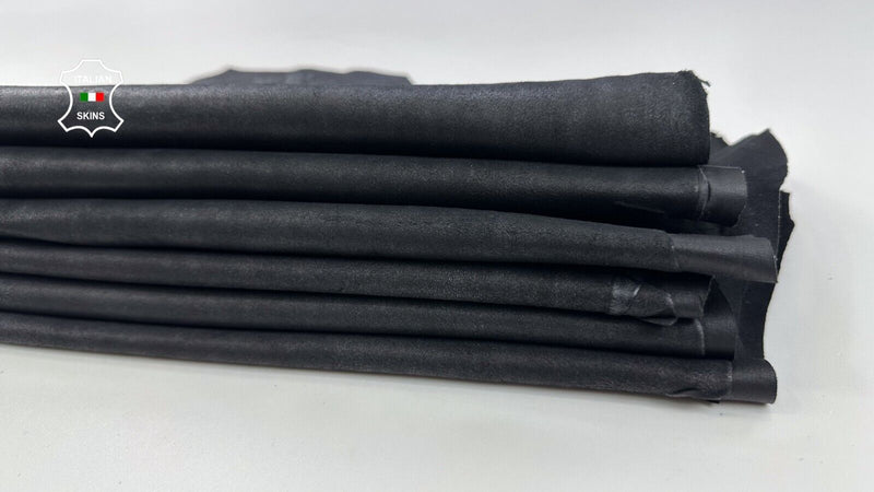 VINTAGE BLACK Soft Italian STRETCH Lambskin leather 5 skins 25sqf 0.8mm #C2298