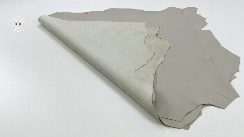 LIGHT GREYISH BEIGE Soft Italian Lambskin leather hides 3 skins 14sqf 1.0mm C672