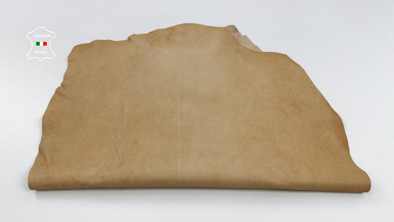 NATURAL BEIGE WASHED VEGETABLE TAN Thick Soft Lambskin leather 5sqf 1.2mm #C2296