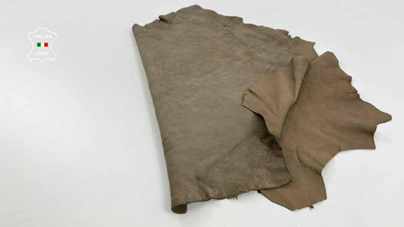 KHAKI GRAINY VEGETABLE TAN Thick Soft Italian Lambskin leather 5sqf 1.5mm #C2938