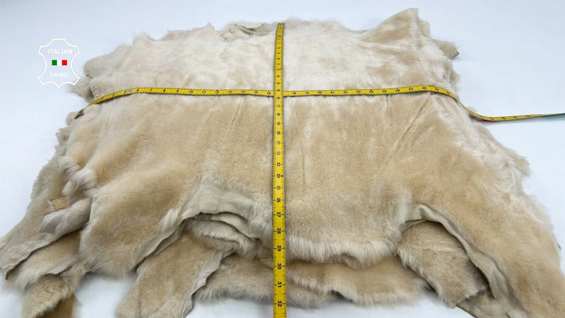 IVORY LIGHT SAND Hair On DOUBLE FACE On Suede sheepskin fur 7 skins 35sqf #C743