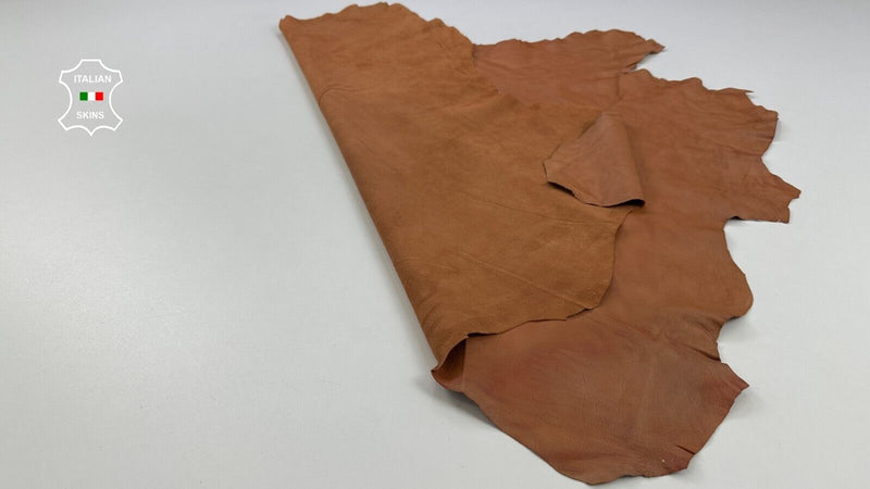 NATURAL TAN Thin Soft Italian Lambskin leather hides skins 6+sqf 0.5mm #C2268