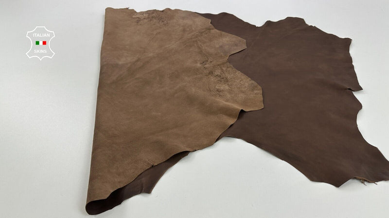 NATURAL BROWN Soft Italian Lambskin Sheep Lamb leather hides 8+sqf 0.8mm #C2947