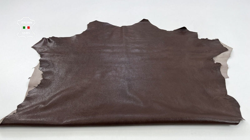 BROWN LIZARD PRINT TEXTURED ON Thin Soft Italian Lamb leather 8sqf 0.6mm #C723