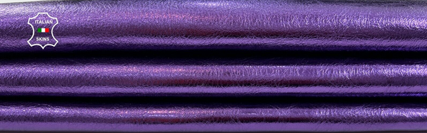 METALLIC PURPLE CRINKLED Italian Goatskin Goat leather hides  6sqf 1.0mm #C2105