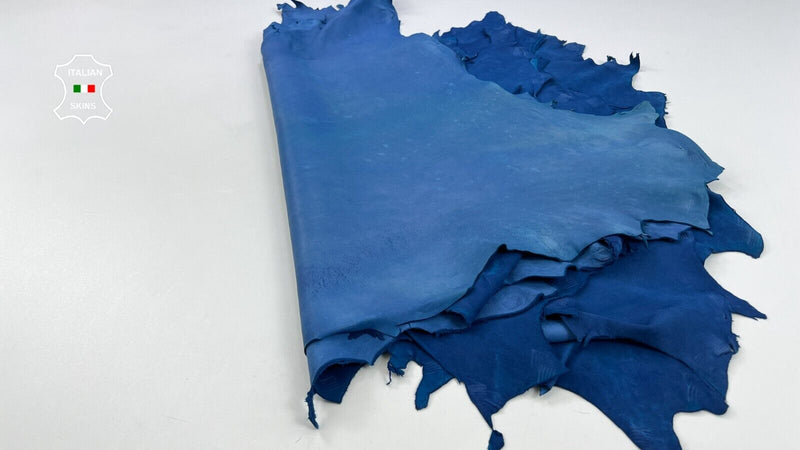 COBALT BLUE SUEDE ECONOMIC VINTAGE Soft Lamb leather 4 skins 22sqf 0.9mm C2050