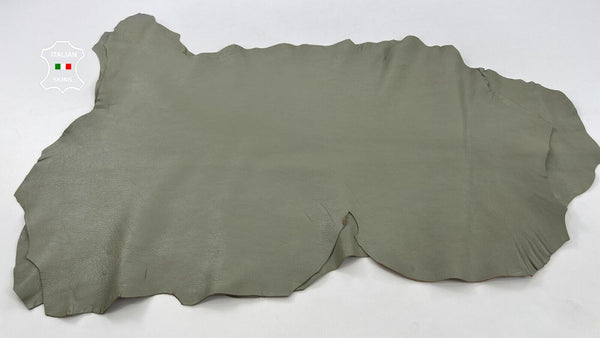 KHAKI GREEN ROUGH Thick Soft Italian Goatskin leather 2 skins 11sqf 1.2mm #C1443