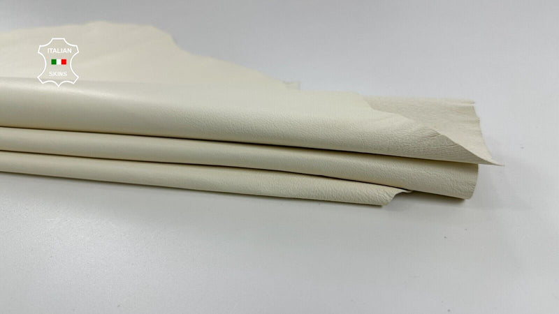 CREAMER WHITE Thin Soft Italian Lambskin Sheep leather hides 5sqf 0.5mm #C2732