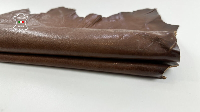 BROWN RUSTIC ANTIQUED ROUGH Thick Soft Goatskin leather hides 2+sqf 1.1mm #C2356