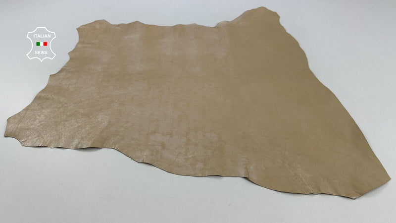 LIGHT SAND BEIGE PEARLIZED COATED Soft Lambskin Leather hide 5sqf 0.7mm #C2400