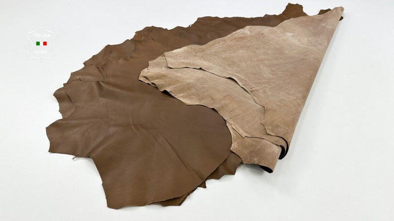 OAK BROWN Thin Soft Italian Lambskin Sheep leather 4 skins 16sqf 0.6mm #C2160