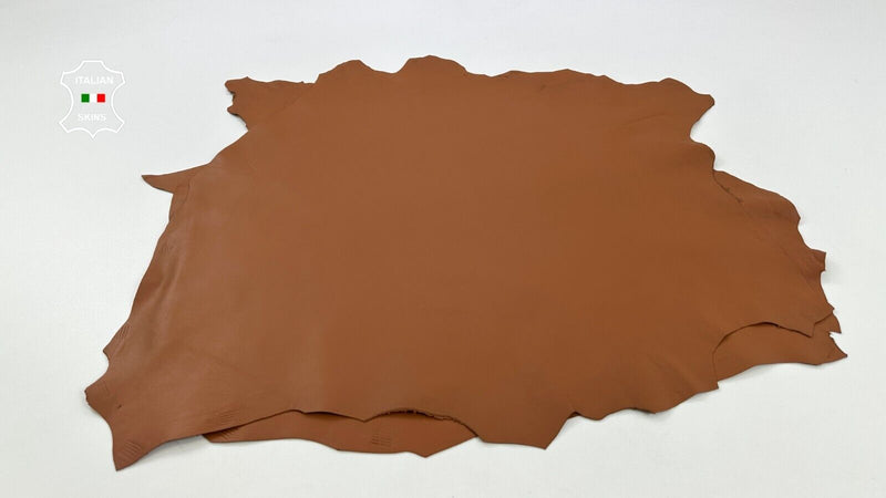 ORANGY TAN BROWN Soft Italian Lambskin leather hides 2 skins 7+sqf 0.8mm C2358