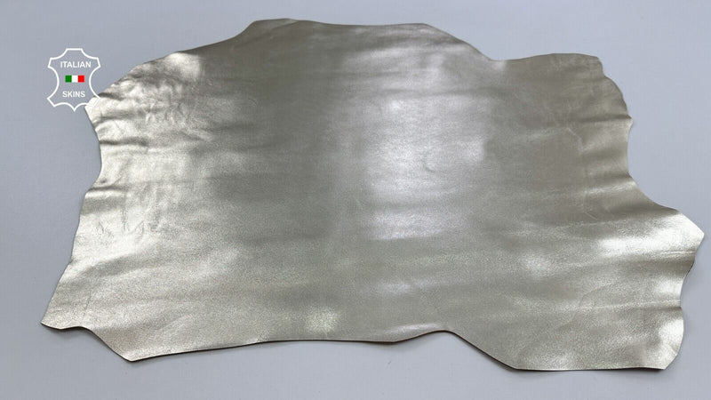 METALLIC LIGHT GOLD SMOOTH Thick Italian Goatskin leather hide 4+sqf 1.4mm C3059