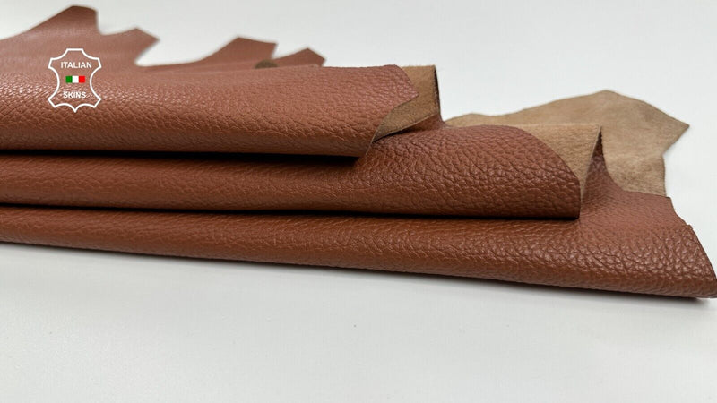 TAN BROWN GRAINY ROUGH Soft Italian Goatskin Goat leather hides 6sqf 1.0mm C2689