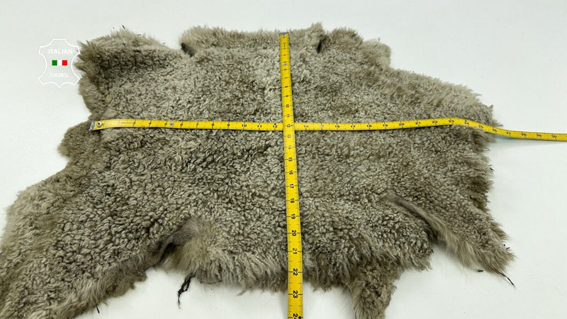 KHAKI ARMY Soft sheepskin Hair on Shearling fur 2 skins total of 5sqf #C2724