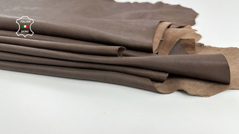 TAUPE BROWN VEGETABLE TAN VINTAGE LOOK Lamb leather 4 skins 30sqf 1.2mm #C2807