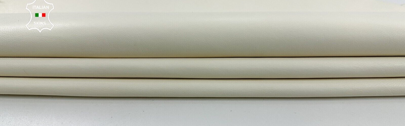 CREAMER WHITE Thin Soft Italian Lambskin Sheep leather hides 5sqf 0.5mm #C2732