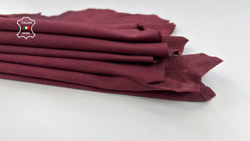 WASHED WINE ANTIQUED Thick Soft Italian Lamb leather 2 skins 9sqf 1.1mm #C2291