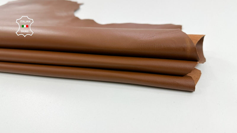 MEDIUM BROWN Thin Soft Italian Lambskin Sheep leather hides 7sqf 0.5mm #C2736