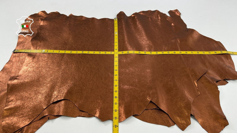 METALLIC COPPER ROUGH Soft Italian Goatskin leather  3 skins 15+sqf 0.9mm C2893