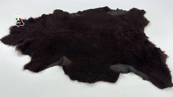 CHOCOLATE BROWN Hair On Italian sheepskin Lamb shearling fur hide 22"X31" #C1385