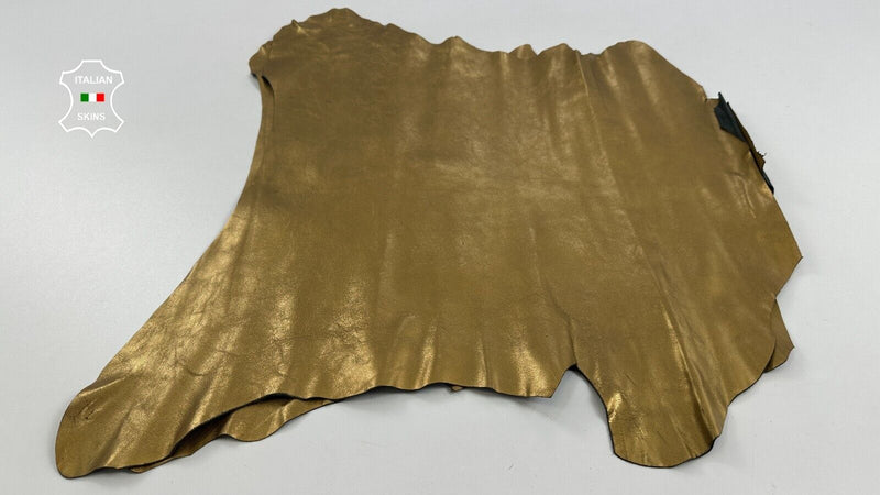 METALLIC BRONZE ROUGH Thick Goatskin Goat leather 2 skins 6sqf 1.1mm #C3049